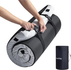 EGO Roll up Single Small Mattress Memory Foam CertiPUR-US Certified, Roll Up Floor Mattress Mat for Camping, Sleeping Pad, Portable with Travel Bag