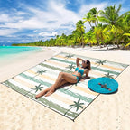Beach Blanket Waterproof Sandproof Extra Large Beach Mat 79" X 83"/120"x108"for 1-8 Adults Quick Drying Durable Outdoor Picnic Mat for Beach Travel Camping Hiking