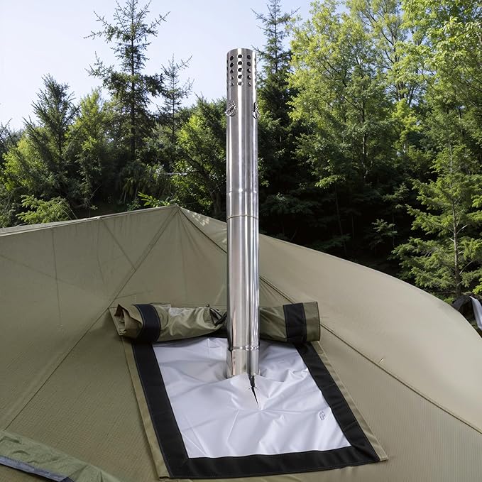 2.36 "Spark Arrestor Stainless Steel Chimney Rain Cap Tent Stove Exhaust Tube Suitable for Camping Independent Stove Accessories