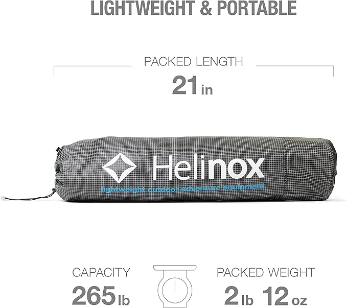 Helinox Lite Cot Ultra-Light, Portable Camping Cot, Compact, Collapsible, Backpacking, Foldable Camping Bed