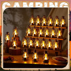Ferraycle 24 Pcs Mini Lantern for Centerpiece Western Wedding Decor 4 Inch Camping Decorative with LED Candle Vintage Hanging Lantern Ornaments Bulk for Cowboy Cowgirl Xmas Party Decoration (Bronze)