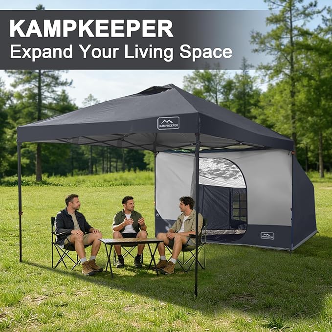 KAMPKEEPER 2 Person Canopy Side Tent, Camping Tent for 10x10 Canopies, Easy Up Cube Tents Gazebo Room with Mesh Window for Camping, Storage, Events(Canopy Not Included)