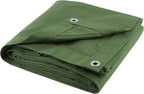 CARTMAN Finished Size 8x10 Feet Green 2PK Canvas Tarp with Rustproof Grommets, Heavy Duty Multipurpose Tarpaulin Cover for Canopy Tent, Roof, Camping, Woodpile