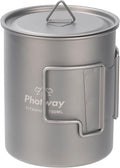 25oz (750ml) Titanium Camping Pot, Ultralight Backpacking Cookware & Campfire Mug for Hiking, Bushcraft & Outdoor Cooking