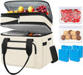 Coobiiya Large Expandable Insulated Lunch Bag Cooler Bag，12-23L Lunch Box for Men Double Deck Leakproof，Heavy Duty LunchBag Cooler Bags for Camping, Travel, Kayaking & Beach