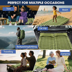 Sleeping Pad for Camping - Ultralight Camping Mattress with Pillow, Built-in Foot Pump, Compact Inflatable Portable Mat for Backpacking, Hiking, Car Traveling, Beach, Tent