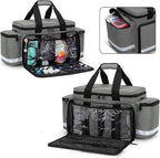 Trunab Professional Medical Bag, First Aid Storage Bag, Empty Emergency Responder Trauma Bag with Inner Dividers and No-Scratch Bottom, Ideal for EMT, EMS, Paramedics, Grey, Bag ONLY