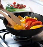 Commercial CHEF 8-Inch Cast Iron Skillet Pan, Pre-Seasoned Cast Iron, Integrated Hanging Hole in Handle, Works on All Cooktops Including Induction, Outdoor Skillet for Campfires or Grills, CHFS800