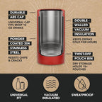 DUALIE Lower Deckie - Insulated 12 oz Can Cooler with Pouch Container - Universal Drink Holder with Built-in Pouch Bin - Choose Your Color