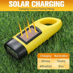 Leelosp 2 Pieces Hand Crank Flashlight Solar Powered Flashlight for Emergencies Dynamo Rechargeable LED Survival Light for Outdoor Sports Hiking Camping (Yellow)