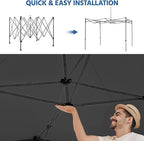 Yaheetech Canopy Tent, Commercial Instant Heavy Duty Canopy, 500D Waterproof Adjustable Tent with Wheeled Carry Bag, 4 Sandbags and 4 Stakes (10x10, Dark Gray)