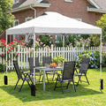 10x10 Pop Up Canopy Tent, Portable Outdoor Tent with Central Lock, UPF50+ Fabric, Sturdy Steel Frame and Adjust Feet for Outdoor Events, Camping, Parties, 4 Weight Bags, Silver White