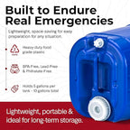 Emergency Water Storage Containers 10 Gallon, Long Term 5 Gallon Water Tank - 2 Stackable Food Grade Tanks Included, for Camping, Prepping, Survival - 10 Gallon Total Capacity