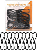 6 Inch Small Bungee Cord with Hooks Camping Accessories - 10 PCS Heavy Duty Elastic Cord Durable Rubber Canopy Ties Perfect for Camping, Luggage, Tents, Wire Hooks