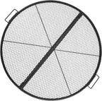 X-Marks Fire Pit Cooking Grill Grate with Support X Wire - Heavy Duty Folding Round Campfire Grill Grid - Portable Camping Cookware for Outside Party Gathering - 30 inch