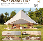 YOLENY Bell Tent, Yurt Tent 4/6/8/10 Person 4 Season Waterproof Glamping Tents w/Stove Jack for Family Camping Outdoor Party, Glamping Tents for Camping - 10/13.1/16.4FT