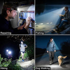 Blukar LED Headlamp Rechargeable,2000L Super Bright Headlight with Motion Sensor -Dimmable Brightness,8 Modes,Spotlight&Floodlight&Red Light Combination,IPX5 Waterproof for Hiking,Camping