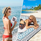Beach Blanket Waterproof Sandproof Extra Large Beach Mat 79" X 83"/120"x108"for 1-8 Adults Quick Drying Durable Outdoor Picnic Mat for Beach Travel Camping Hiking