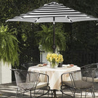 Blissun 7.5 ft Solar Umbrella, 18 LED Lighted Patio Umbrella, Table Market Umbrella