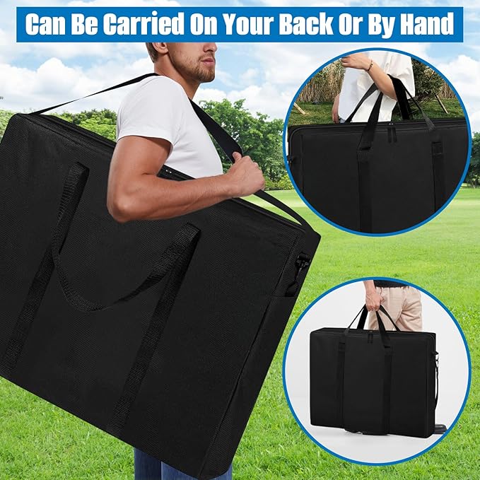 SIRUITON Folding Table Storage Bag, Portable 600D WaterProof Carry Bag for Folding Picnic/Camp Tables with Reinforcing Plate & Shoulder Strap, 48" D x 30" W x4.7 H Fits 8FT Folding Tables（bag only）