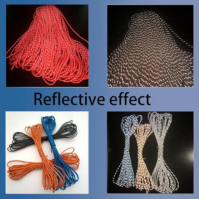 Dyneema Reflective Rope -2mm 400kg Fracture Strain - Suitable for Tents, Kite Surfing, and Other 65 feet (Green, 2mm)