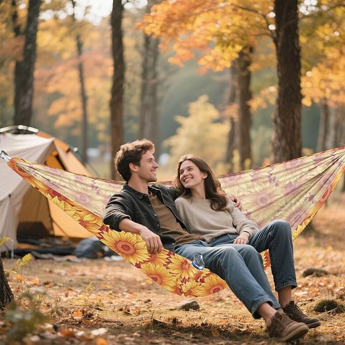 Glowing Sunflowers Camping Hammocks Swing Hammock for Camping Travel Accessories