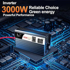 3000W Pure Sine Wave Power Inverter with Bluetooth, 6000W Surge, 12V DC(Range 10V-15V) to 120V AC Converter for Camping, RV, Truck & Home Backup