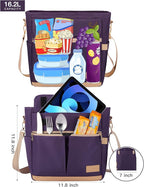 JOYHILL Lunch Bag for Woman, Leakproof Insulated Lunch Box with Shoulder Strap, Adult Reusable Lunch Cooler Tote Bags for Work Picnic Camping Beach (D-PURPLE)