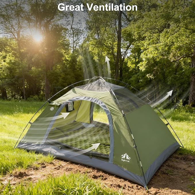 Night Cat Upgraded Backpacking Tents 1 2 Persons Easy Clip Setup Camping Tent Adults Scouts Heavy Rainproof Compact Lightweight