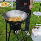Outdoor Cooker With Wok Wok Station with Cover, Iron Wok and Burner 54000 BTU for Outdoor Cooking