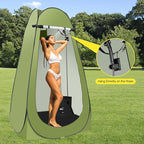 Pop Up Shower Tent for Camping, Portable Outdoor Privacy Shower Tent with 6000mAh Rechargeable Shower