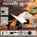8/10/12 Person Large Inflatable Tents for Camping, 4 Season Blow Up Tents with Canopy/Rainfly, Luxury Inflatable Tent House with Stove Jack, Easy Setup Inflatable Camping Tent.