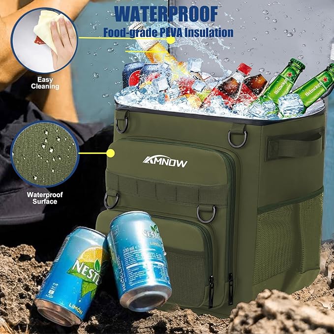 Backpack Cooler Insulated Leak Proof for Men Wowen 36 Cans Soft Cooler Backpack Insulated Waterproof Large Capacity Coolers Bag Portable for Lunch Camping Travel Picnic Hiking