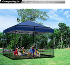 10x10 Mosquito Netting for Patio Canopy Tent/Pop Up Canopy Tent,Double Door Side Screen Easy Installation Black（Only Mosquito Net No Frame） (Around 10x10FT)