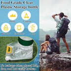 Tessco for you 12 Pack 1.3 Gallon Collapsible Water Storage Bag Water Container Emergency Jug Plastic Storage Pouch Freezable Carrier Tank Foldable Bottle for Outdoor Sport Camping (Clear with Scale)