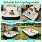 Inflatable Toddler Travel Bed - Toddler Blow Up Mattress with Safety Sides - Kids Air Mattress with Electric Pump & Carry Bag - Lightweight Camping Portable Bed for Sleeping Outddor - 64inch