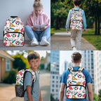 Sports Backpack with Lunch Box 1St Grade Backpack Boys Lightweight Trendy Bookbag for Boys 8-12 with Lunch Box 4 Piece School Bag for Boys 10-12 Travel Hiking Daypack Camping