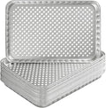 SafBbcue Disposable Grill Toppers 15 Pack Disposable Aluminum Foil Grill Topper Pans BBQ Grill Grate Liners for Outdoor Cooking & Camping Prevents Food from Sticking or Falling Through The Grill