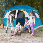 UNP Tents 6 Person Waterproof Windproof Easy Setup,Double Layer Family Camping Tent with 1 Mesh Door & 5 Large Mesh Windows -10'X9'X78in(H)