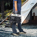 Zateety Portable Generator, 71CC 2.2 HP 2-Stroke, 900W Peak Power, Outdoor Power Station Low Noise, Gas & Oil Mix Powered Generator, Recoil Generators for Home Use, Camping Battery Backup, White