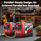 maXpeedingrods 6000 Watt Portable Inverter Generator with Bluetooth® App Remote Control, with Electric Start, Dual Voltage Output with Wheels and Telescopic Handle for Garden, RV Trips, Home Backup