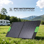 100W Portable Solar Panel for Power Station, 23.5% High Efficiency ETFE Foldable Solar Charger with Kickstands, 18V IP65 Waterproof Solar Panel Kit for Outdoor Camping RV Trip Off-Grid Living