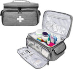First Aid Bag Empty, Small Medicine Bag Portable Medical Supplies Organizer for Travel, Home, Office, Car, Outdoor, Camping, Hiking (Gray)