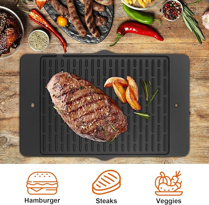 7566 Cast Iron Grill Griddle for Weber Genesis 300 Series Gas Grills, Griddle Accessories for Weber Genesis E-310 S-310 E-320 S-320 E-330 S-330 EP-310 EP-320 EP-330 CEP-310 Burner Gas Grills,1Pack