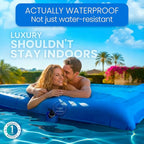 Premium Double Sleeping Pad for Camping - Camping Mattress 2 Person XL with Built-in Pump - 6.9" Thick Camping Bed for Adults - Indoor, Beach & Pool Use