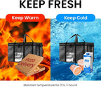 NZ home Insulated Bags for Food Delivery (3XL) Grocery Shopping Cooler Bag, Pizza Delivery, Hot & Cold Catering Tote, Reusable, Foldable & Heavy Duty (Green)