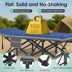 Suteck Camping Cot, 32In XXL Folding Camping Cot Heavy Duty Sleeping Bed for Adults 1200D Double Layer Oxford Cots for Camping W/Pilllow Mattress Carry Bag for Home Office Nap Beach Travel, 900LBS