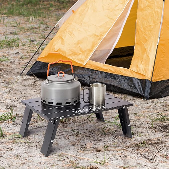 Old Bahama Bay Ultralight Aluminum Mini Table, 66lbs/30kg Weight Capacity, Foldable Small Beach Table with Retractable Legs,Suitable for Picnic Camping Outdoor Hiking