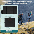 400W Portable Solar Panel, with 4-in-1 Connector and MC4 Output, IP65 Waterproof with Adjustable Stand, 400W Foldable Solar Panel for Power Station, RV, Off Grid Blackouts, 23% High Efficiency