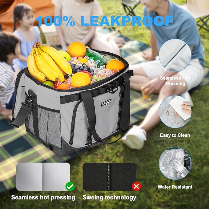 Soft Travel Coolers Bags Insulated Cooling 16hour for Camping Hiking Beach Travel Soft Sided Insulated Cooler Bag 20/48Cans for Women Men